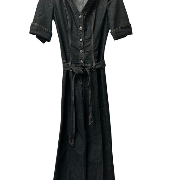 Y2K Bisou Bisou Michele Bohbot Denim Wide Leg Jumpsuit. - Picture 5 of 13